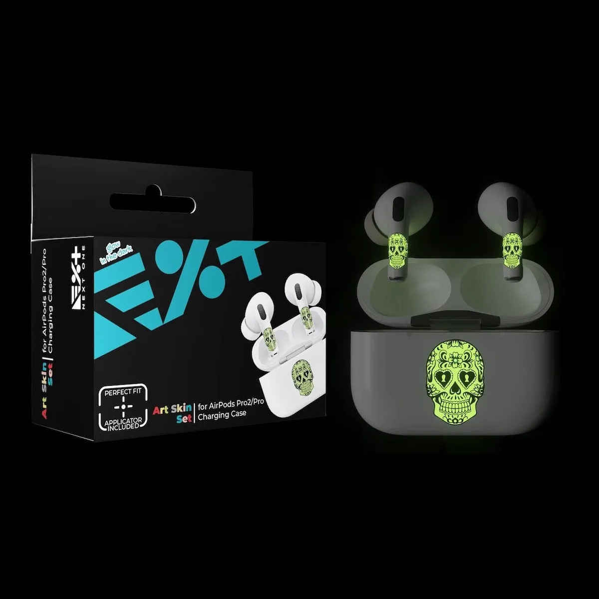 Next One ArtSkin naljepnica za AirPods Pro (1. i 2. gen) - Glowing Skull — Next One ArtSkin naljepnica za AirPods Pro (1. i 2. gen) - Glowing Skull