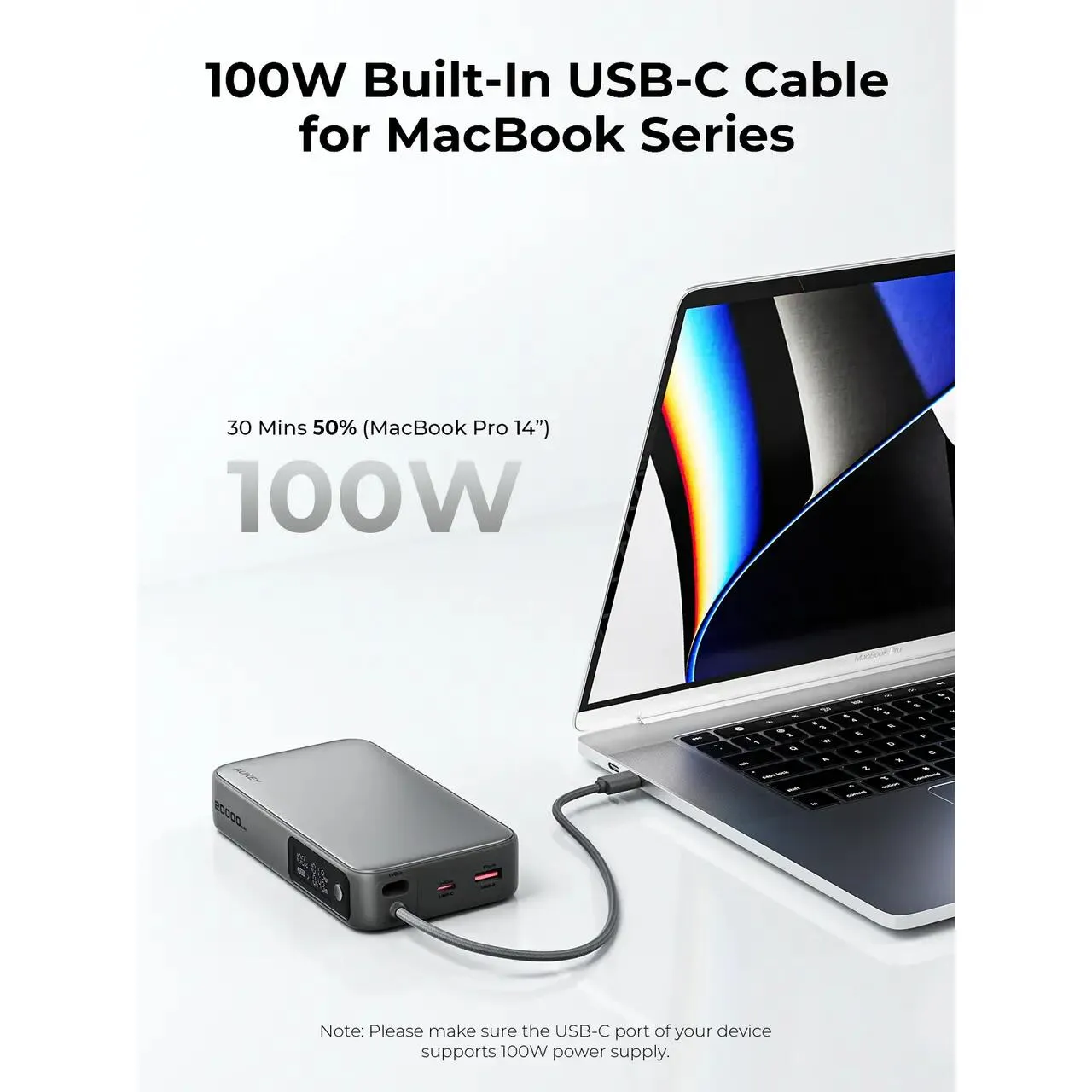 AUKEY Spark Sling 20000 Compact Fast Charging Power Bank s ugrađenim USB-C kabelom — AUKEY Spark Sling 20000 Compact Fast Charging Power Bank s ugrađenim USB-C kabelom