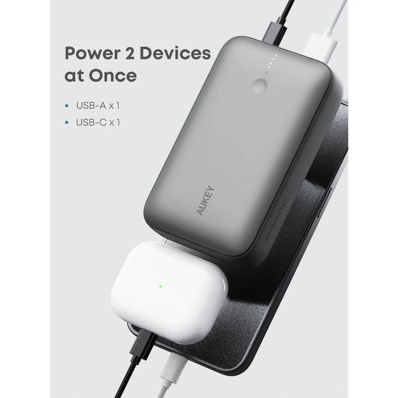 AUKEY Spark Mini 20000mAh Fast Charging Power Bank Storm Gray — AUKEY Spark Mini 20000mAh Fast Charging Power Bank Storm Gray