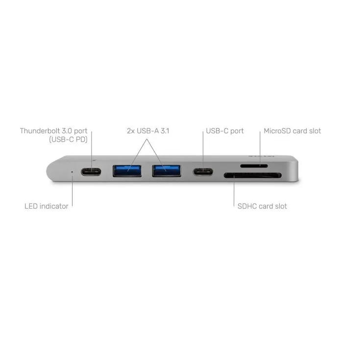 iSTYLE USB Type-C HUB PRO - srebrna/crna — iSTYLE USB Type-C HUB PRO - srebrna/crna