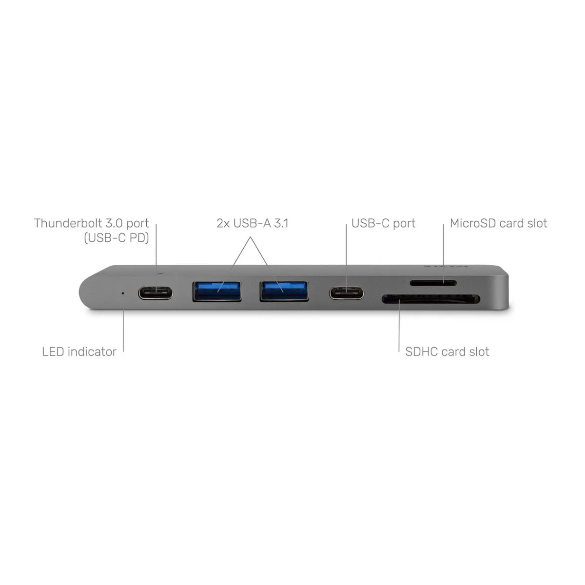iSTYLE USB Type-C HUB PRO - svemirski siva/crna — iSTYLE USB Type-C HUB PRO - svemirski siva/crna