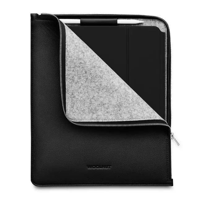WOOLNUT kožna futrola za iPad Pro 12,9" - crna — WOOLNUT kožna futrola za iPad Pro 12,9" - crna