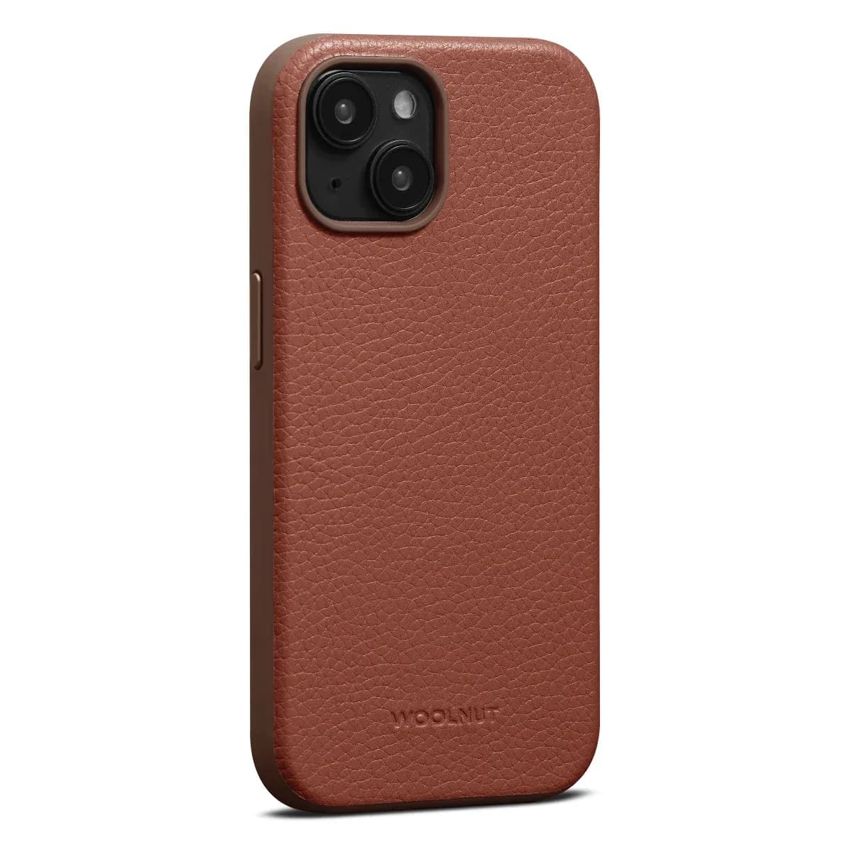 WOOLNUT kožna maska za iPhone 15 - konjak — WOOLNUT kožna maska za iPhone 15 - konjak