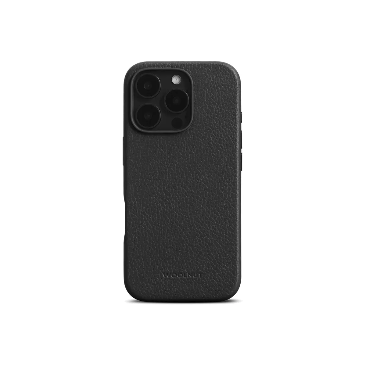 Woolnut kožna maska za iPhone 16 Pro - crna — Woolnut kožna maska za iPhone 16 Pro - crna