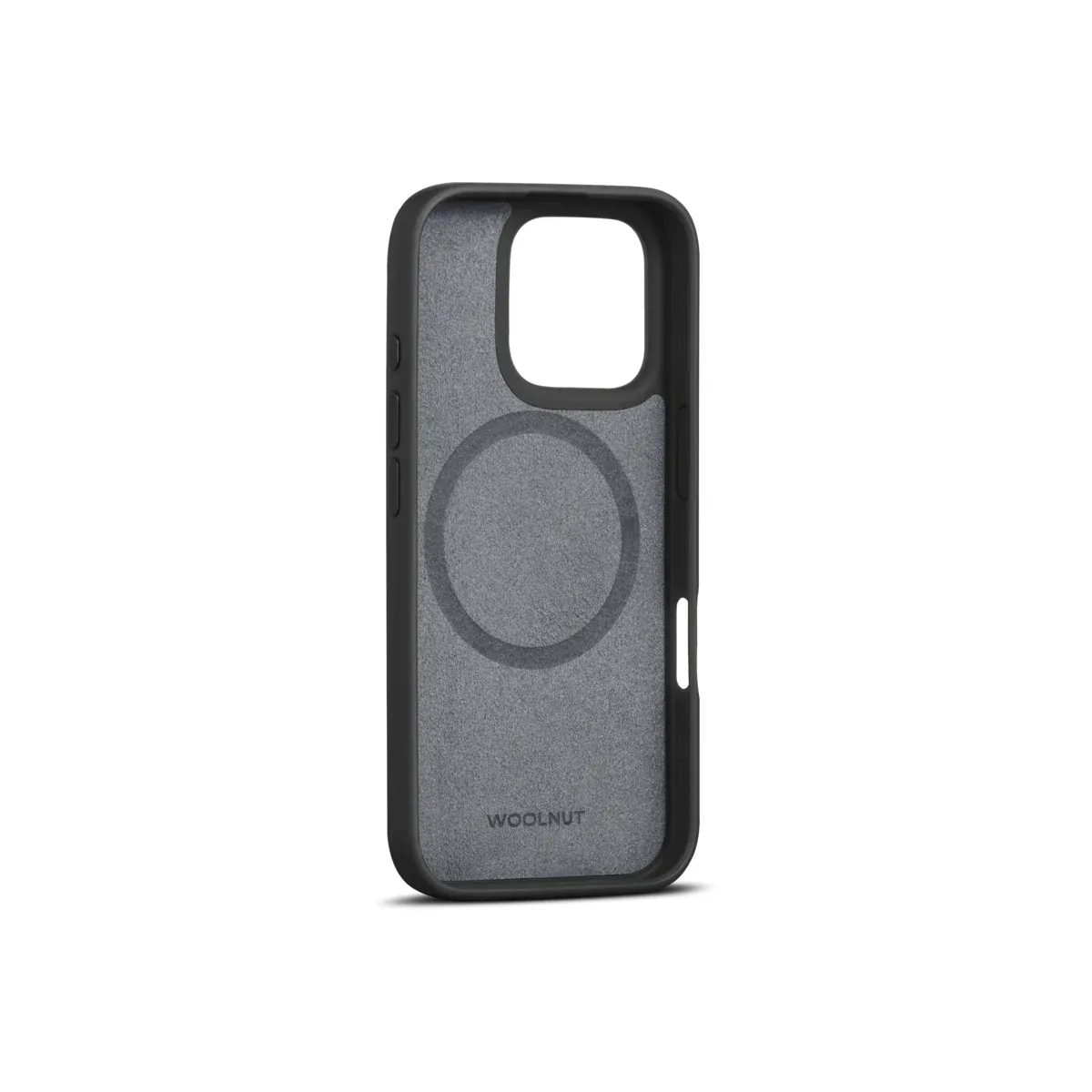 Woolnut kožna maska za iPhone 16 Pro - crna — Woolnut kožna maska za iPhone 16 Pro - crna