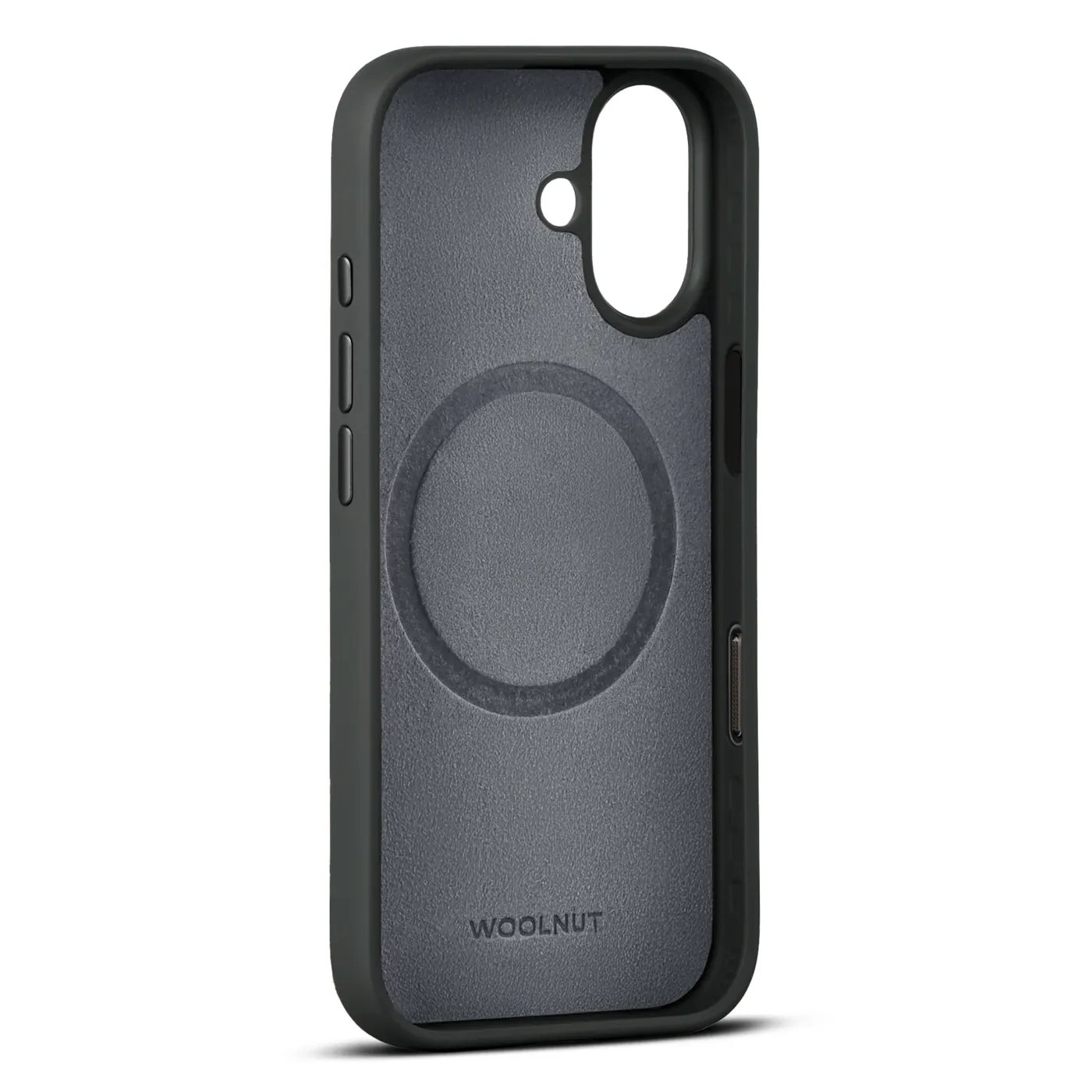 Woolnut kožna maska za iPhone 17 - crna — Woolnut kožna maska za iPhone 17 - crna