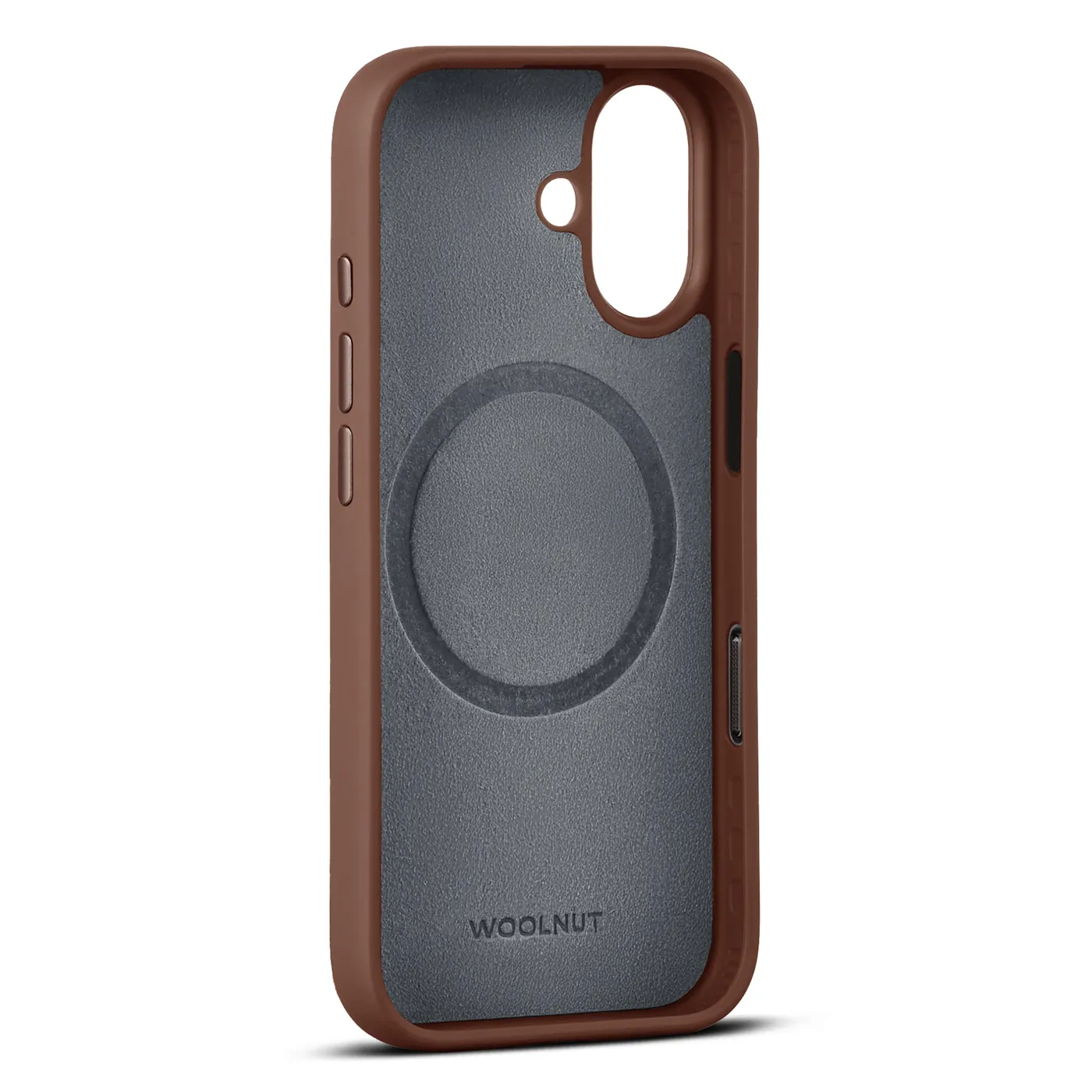 Woolnut kožna maska za iPhone 17 - konjak — Woolnut kožna maska za iPhone 17 - konjak