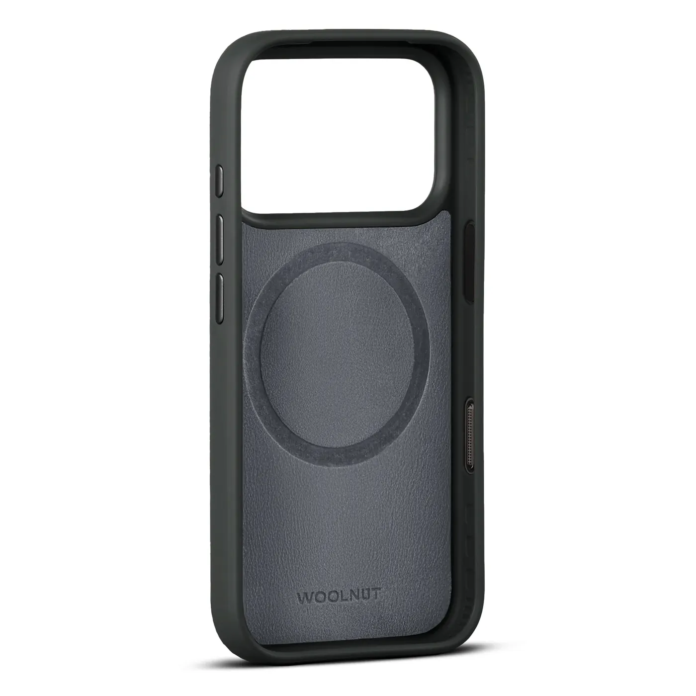 Woolnut kožna maska za iPhone 17 Pro - crna — Woolnut kožna maska za iPhone 17 Pro - crna
