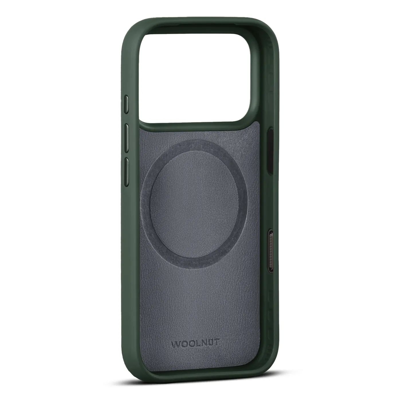 Woolnut kožna maska za iPhone 17 Pro - zelena — Woolnut kožna maska za iPhone 17 Pro - zelena