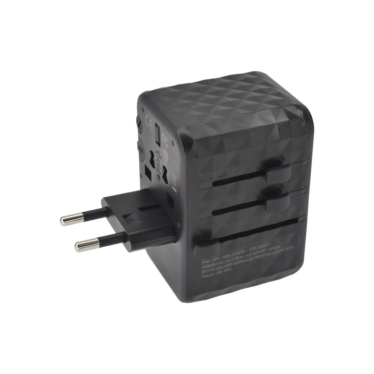 Dviced univerzalni putni adapter 65 W GaN - crni — Dviced univerzalni putni adapter 65 W GaN - crni