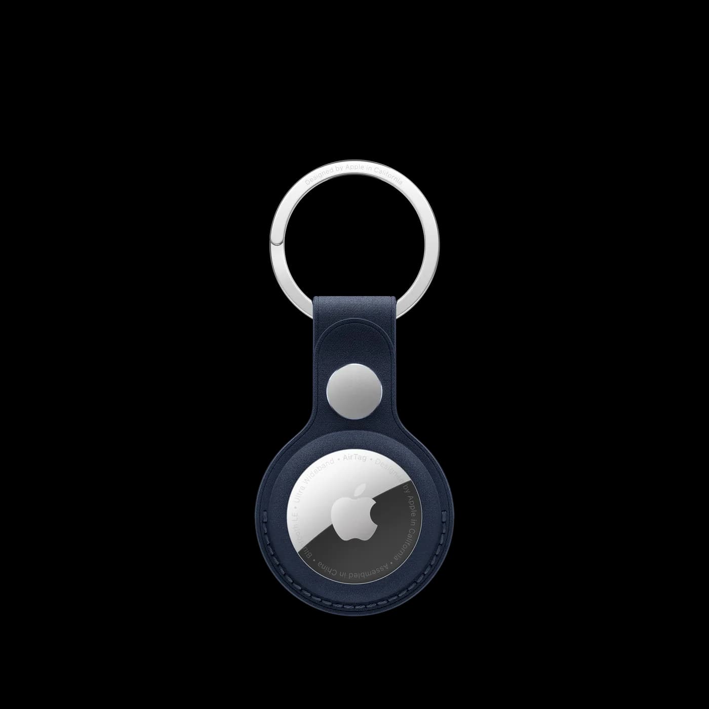 AirTag FineWoven Key Ring — Bleu intense