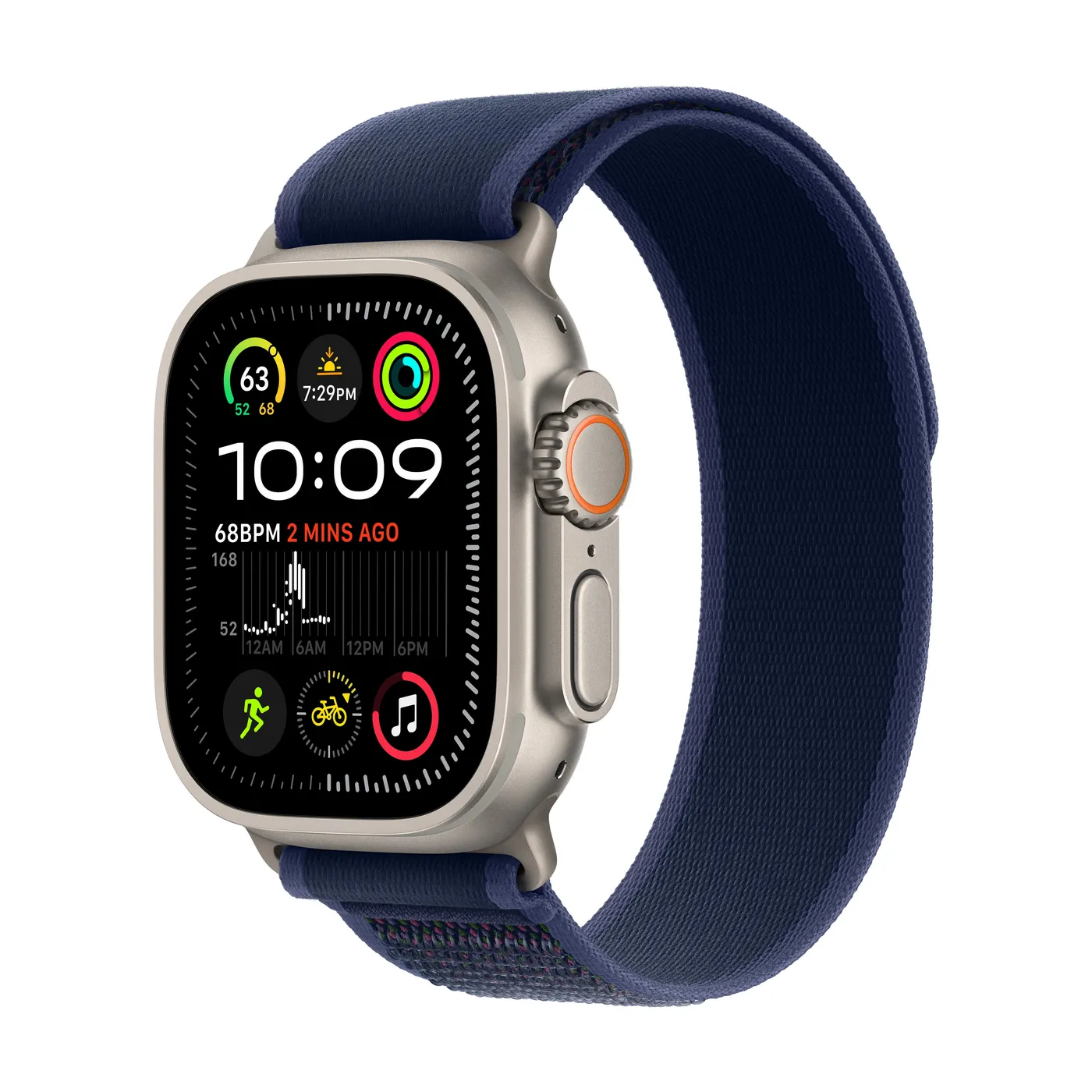 2024 Apple Watch Ultra 2 Trail Loop — Titane naturel · Bleu · S/M