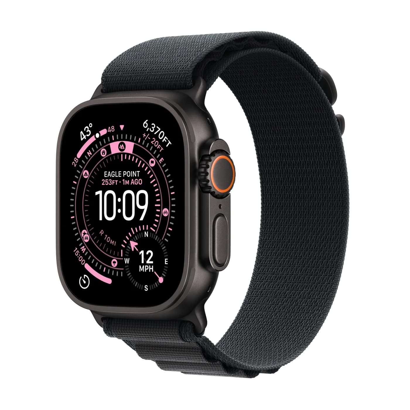 Apple Watch Ultra 3 GPS + Cellular 49 mm kućište od crnog titanija s crnim Alpine Loop-om - Medium — Apple Watch Ultra 3 GPS + Cellular 49 mm kućište od crnog titanija s crnim Alpine Loop-om - Medium