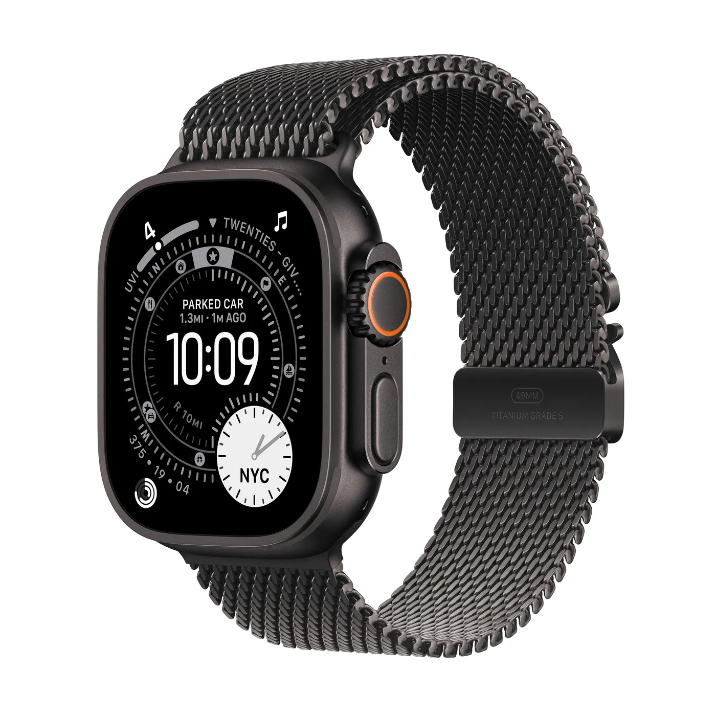 Apple Watch Ultra 3 GPS + Cellular 49 mm kućište od crnog titanija s Milanese Loop-om od crnog titanija - Large — Apple Watch Ultra 3 GPS + Cellular 49 mm kućište od crnog titanija s Milanese Loop-om od crnog titanija - Large