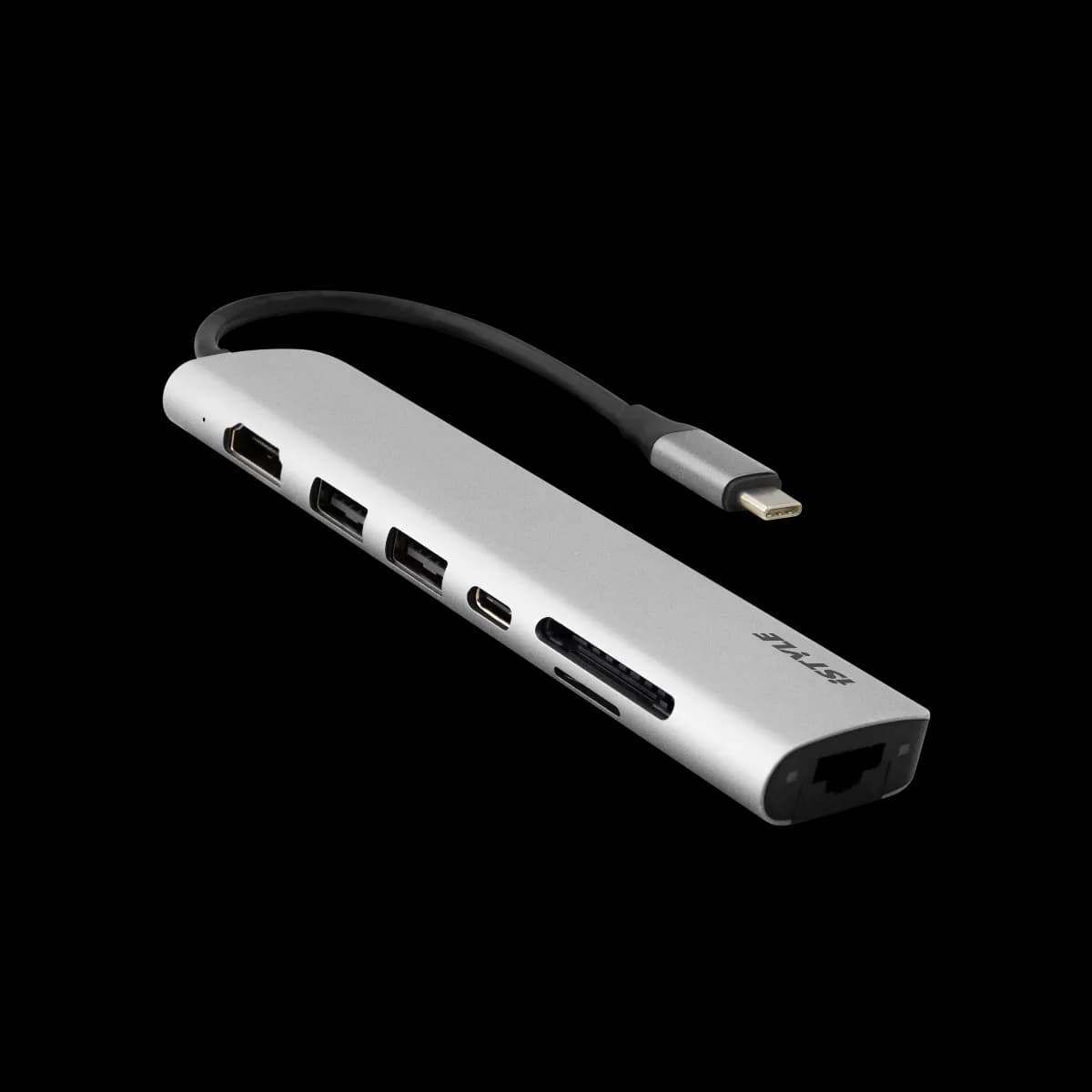 iSTYLE Type-C HUB MULTIMEDIA (2020) - srebrni — iSTYLE Type-C HUB MULTIMEDIA (2020) - srebrni