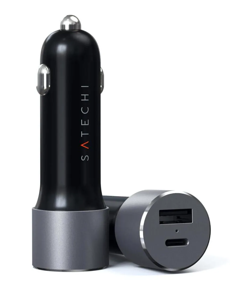 Satechi 72 W Type-C PD auto punjač - svemirski siva — Satechi 72 W Type-C PD auto punjač - svemirski siva