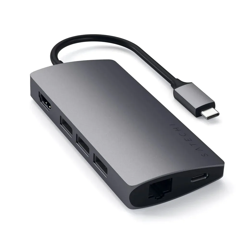 Satechi Multi-port Type-C adapter s Ethernet V2 - svemirski siva — Satechi Multi-port Type-C adapter s Ethernet V2 - svemirski siva